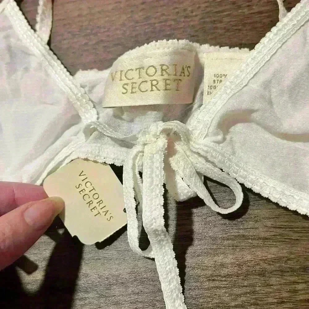 NWT Vintage Victorias Secret 1980s Gold Label Lace Bra Bralette Panties Set Sz M